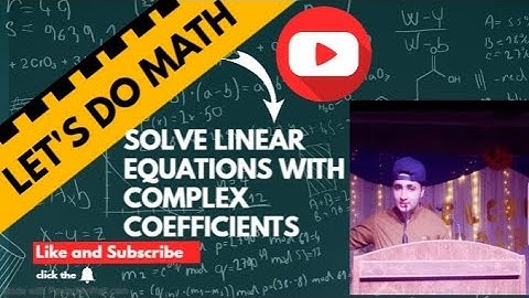Solve simultaneous linear equations with complex coefficients