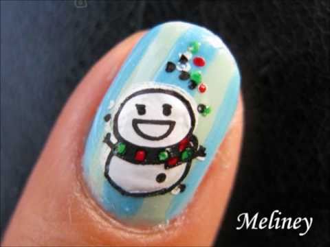 Konad Stamping Nail Art Tutorial Snowman & Friends...