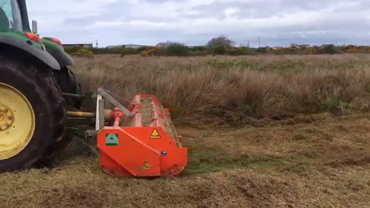 Cut Rushes Flail Mowing Heavy Rushes - YouTube