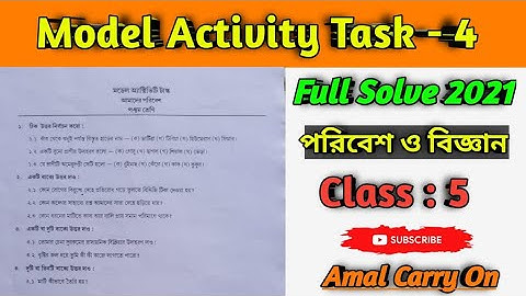 Model Activity Task Class 5 Environment Science part 4 New/class5modelactivitytask part4#amalcarryon