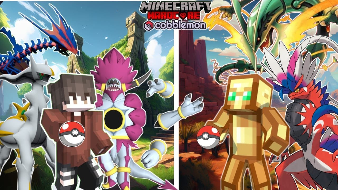 I survive 100 days in Cobblemon with random Pokemon team #cobblemon # ...