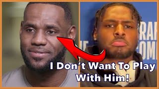 Bronny James CHECKS reporters saying LeBron is the reason he’d get drafted!