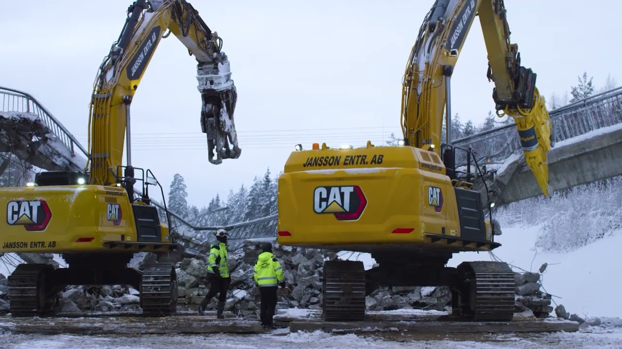 Rivning bro över Väg E16 Sandviken, Sverige