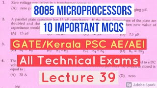8085 Microprocessor  Important Objective Questions Multiple Choice Questions Gate Kerala PSC AE AEI