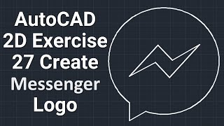 AutoCAD 2D Exercise 27 Create Messenger Logo screenshot 1