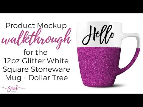 12oz Glitter White Stoneware Mug, a Product Mockup by SarahDesign (Thumbnail 5 of 5)