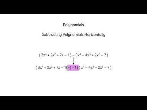 Adding and Subtracting Polynomials Horizontally