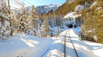 ★ 4K 🇨🇭Cab ride Bergün - Preda - Bergün, Schweiz (Schlittelzug) [01.2020]