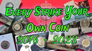 EVERY STRIKE YOUR OWN COIN 2016 - 2023 whole collection / full list  #coin #uk