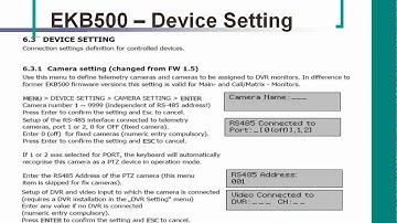 Everfocus EPTZ EKB500 settings