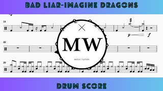 🥁 How to Play Bad Liar- Imagine Dragons  drum score,  drums transcription 🥁