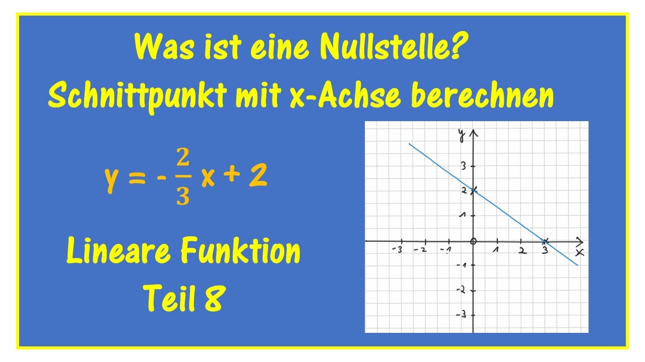 Wie Berechnet Man Die Nullstelle Einer Linearen Funktion www.youtube.com