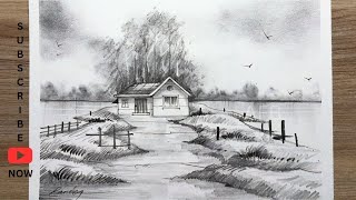 Drawing With Pencil Shadinglandscape Scenery Drawing And Shading Pencilpencil Drawing & Shading