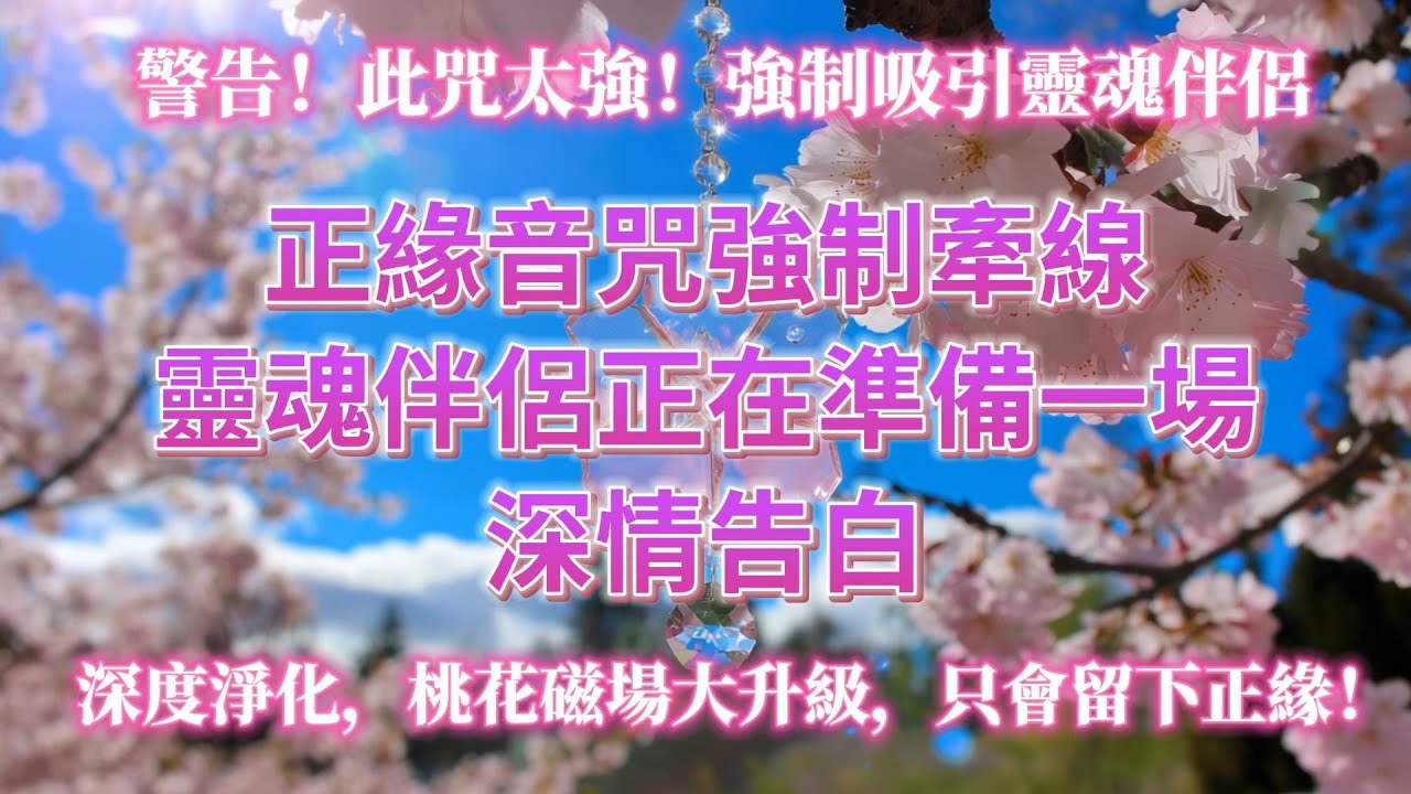 ⚠️警告！此咒太強！強制吸引靈魂伴侶，正緣音咒強制牽線，靈魂伴侶正在準備一場深情告白❤️深度淨化，桃花磁場大升級，只會留下正緣！（100% 靈驗正緣音咒！）戀愛冥想 吸引力法則