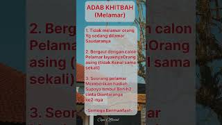 Adab-Adab Khitbah Melamar