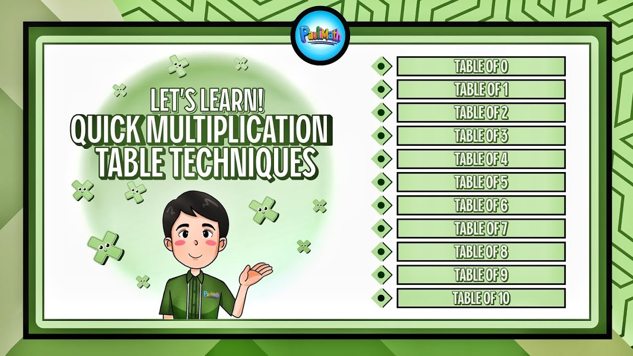 Quick Multiplication Table of 0-10 Techniques | Multiplication Series | PauliMath