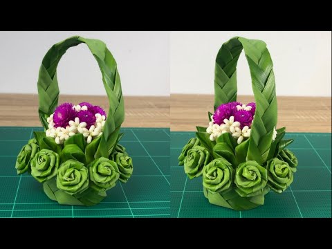 กระเช้าใบเตยหอมมะกรูด | DIY Pandan leaves | MeeDee DIY