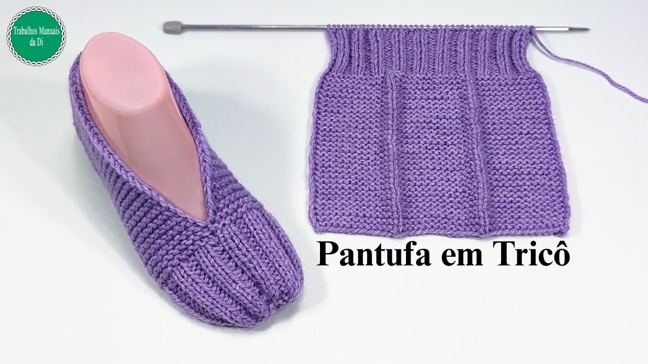 Легкая вязаная тапочка