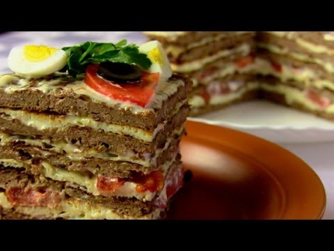 Видео рецепт Печеночный торт с омлетом
