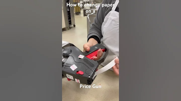 Showing how to change the paper for the Price Gun.