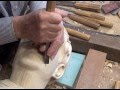 Wood carved  female head limewood alice