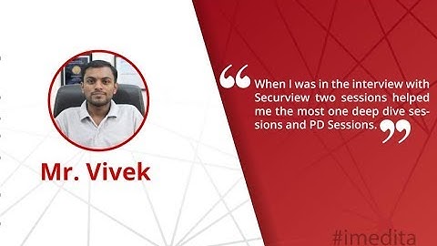 Mr Vivek got placed in SecurView after completing Multi-Track course from I-Medita