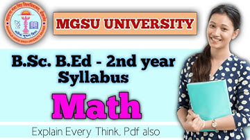 Math Syllabus, Bsc Bed 2nd Year, New Syllabus Full Explain, Paper Pattern, MGSU, SK EDUCATION