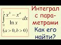 Как найти определённый интеграл с параметрами от функции (x^b−x^a)/ln(x) на отрезке [0,1]?