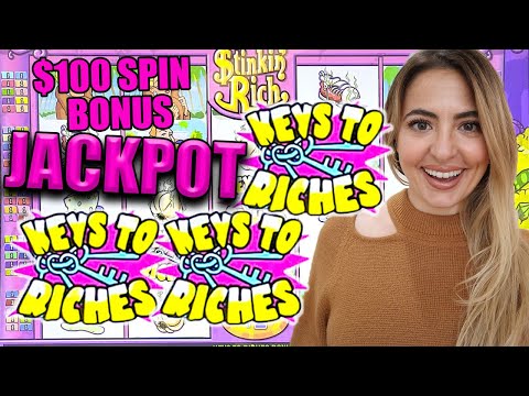 $100/BET 😱 LANDS ME 20 FREE GAMES + a JACKPOT HANDPAY on Stinkin' Rich in VEGAS!