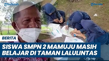 Siswa SMPN 2 Mamuju Masih Terpaksa Belajar di Taman Lalulintas