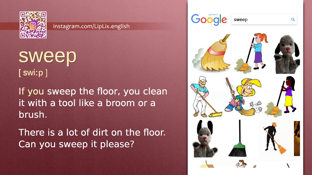 Sweep Example Sweep : B2 level english vocabulary lesson, www.LipLix.com - YouTube