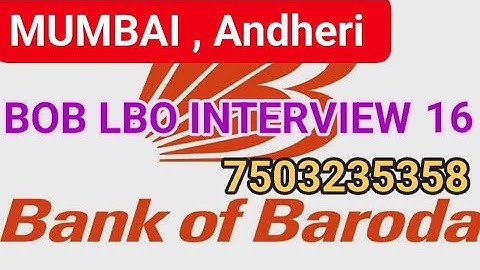 BANK OF BARODA LBO INTERVIEW |  #boblbointerview #boblbo #interviewquestions #interview | 7503235358