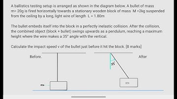 Bullet-Block Pendulum Problem: Calculating the impact speed of the bullet
