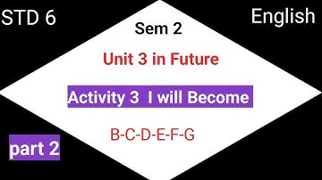 STD 6 English sem 2 Unit 3 activity 3 B,C,D,E,F,G