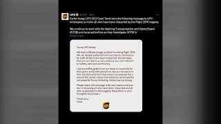 UPS CEO issues statement asking for payers for families of plane crash victims
