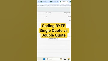 Coding BYTE - Single Quote vs Double Quote #coding #programming