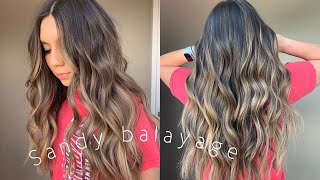 Foilyage (Balayage) Retouch | sandy blonde | babylights | Tutorial on long thick hair