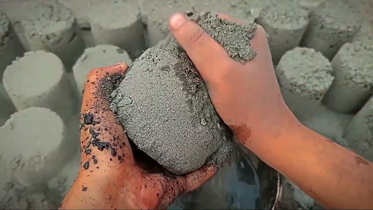 Super relaxing charcoal chips sand small shapes crumbling dry and in 🌊💦