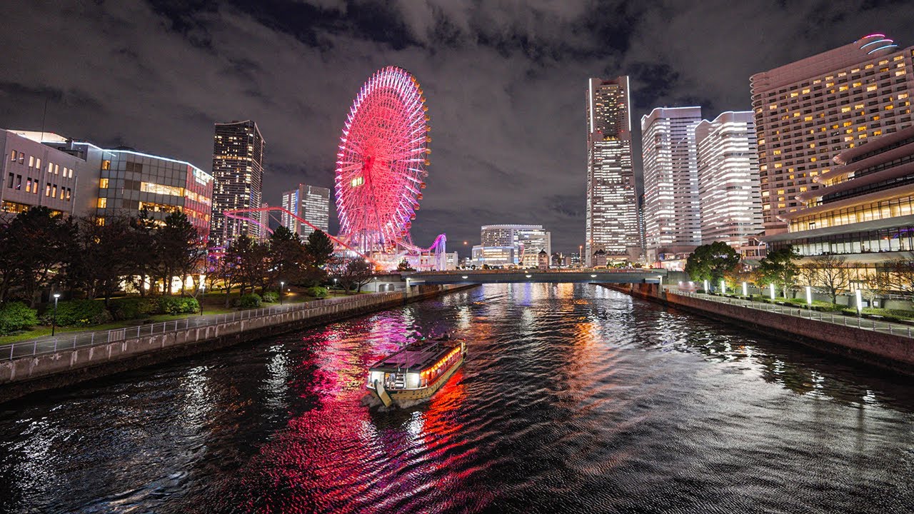 Yokohama Christmas Night Walk 8K➡4K Ultra-High-Resolution Video