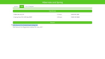 New Online Live Batch : Hibernate and Spring
