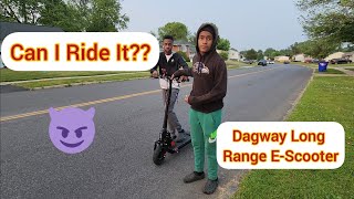 Visiting Library on #Dagway long range #electric #scooter making kids ride it as well