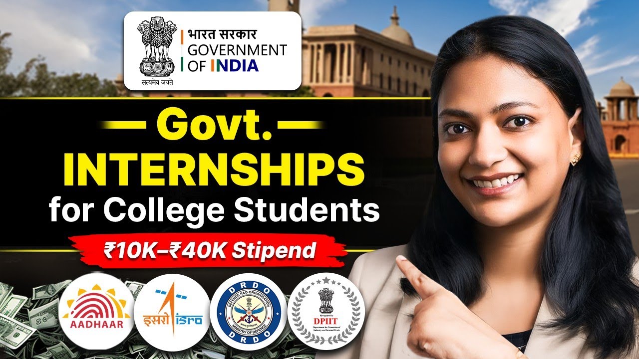 6 PAID Govt Internships for College Students | ₹10K–₹40K Stipend - YouTube
