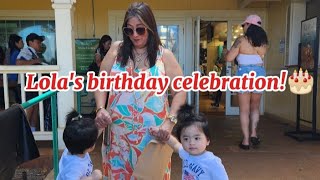 Lola s birt ay celebration here in Hawaii at the Dole plantation ninja sushi and Temple