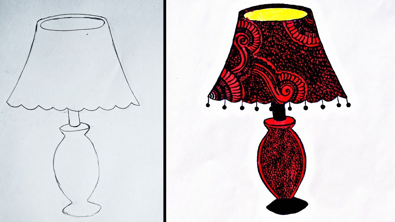 How to Draw a Lamp - Easy Drawing Art