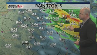 Another round of downpours early Tuesday Morning