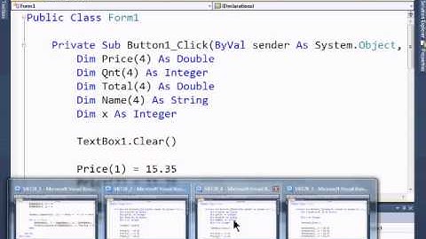 Visual Basic 2010 Express Tutorial 28 - MultiDimensional & Parallel Arrays