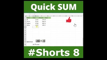 #Shorts Quick Sum Shortcut Trick in Excel
