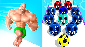 Satisfying Mobile Games ALL LEVELS Viral Tiktok Games Muscle Rush VS Marble Run