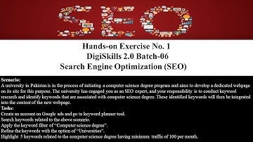 digiskills   seo hands-on exercise 1 solution |  dstp 2.0 batch 6