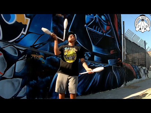 IJA Tricks of the Month by Gerardo Avila “Goofy” from México | Juggling Clubs class=